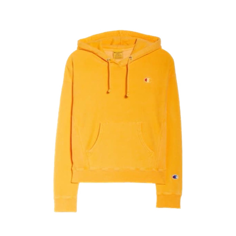 Champion Garment Dyed Reverse Weave Hoodie in Orange